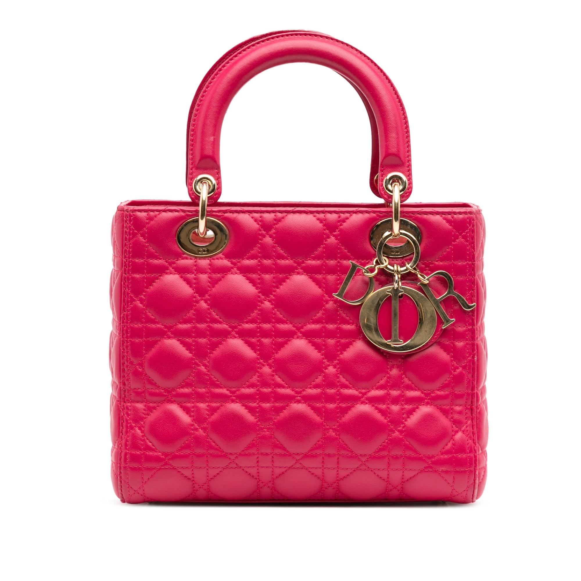 Dior Medium Lambskin Cannage Lady Dior