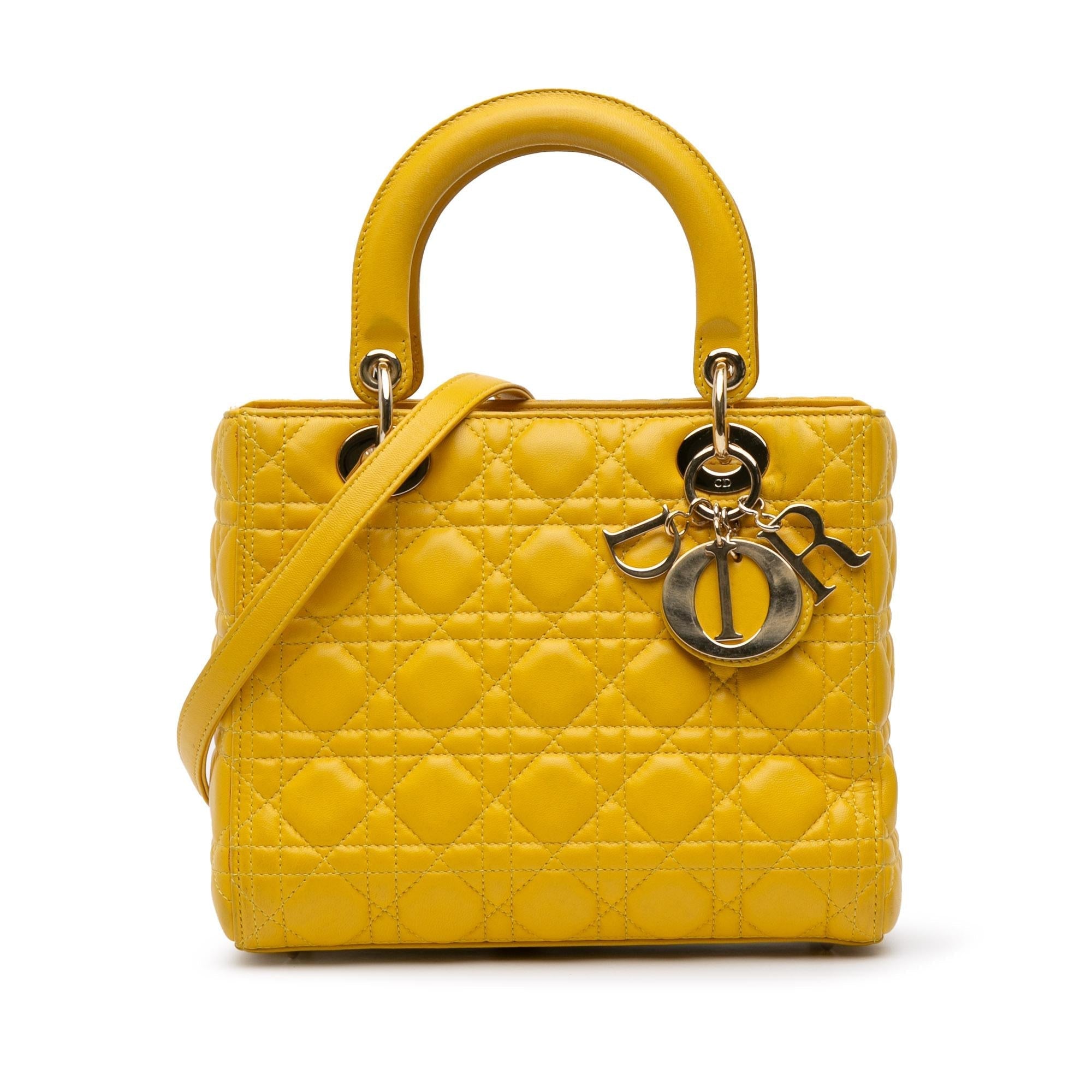 Dior Medium Lambskin Cannage Lady Dior