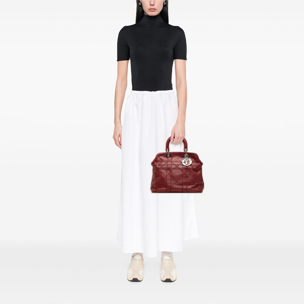 Dior Medium Lambskin Cannage Polochon Granville Satchel