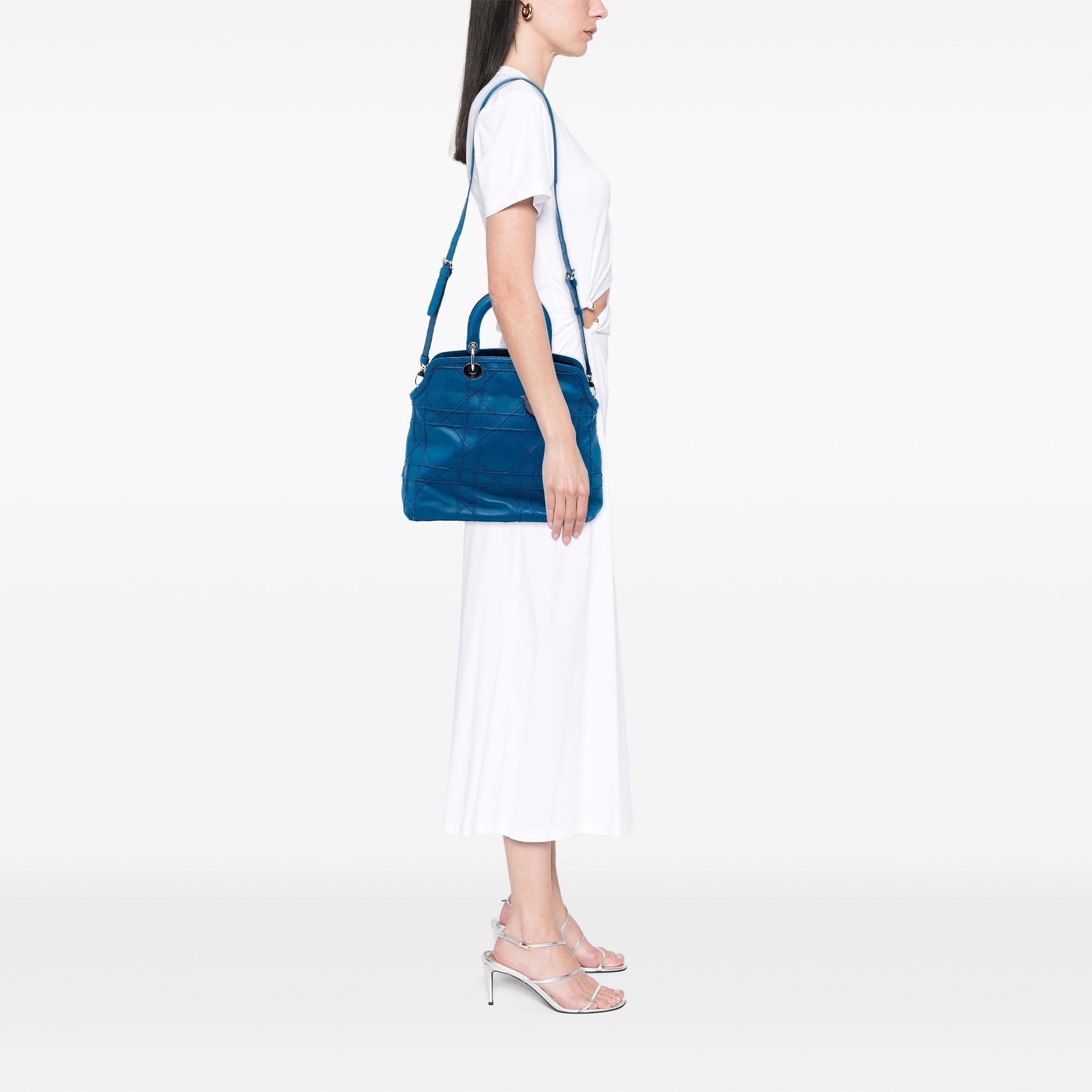 Dior Medium Lambskin Cannage Polochon Granville Satchel