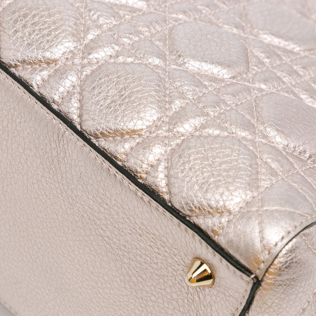 Dior Medium Metallic Calfskin Cannage Supple Lady Dior (SHG-fO005e)
