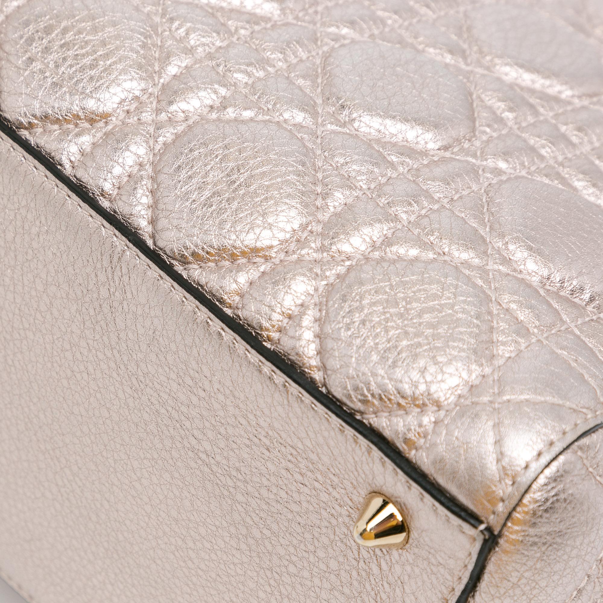 Dior Medium Metallic Calfskin Cannage Supple Lady Dior (SHG-fO005e)