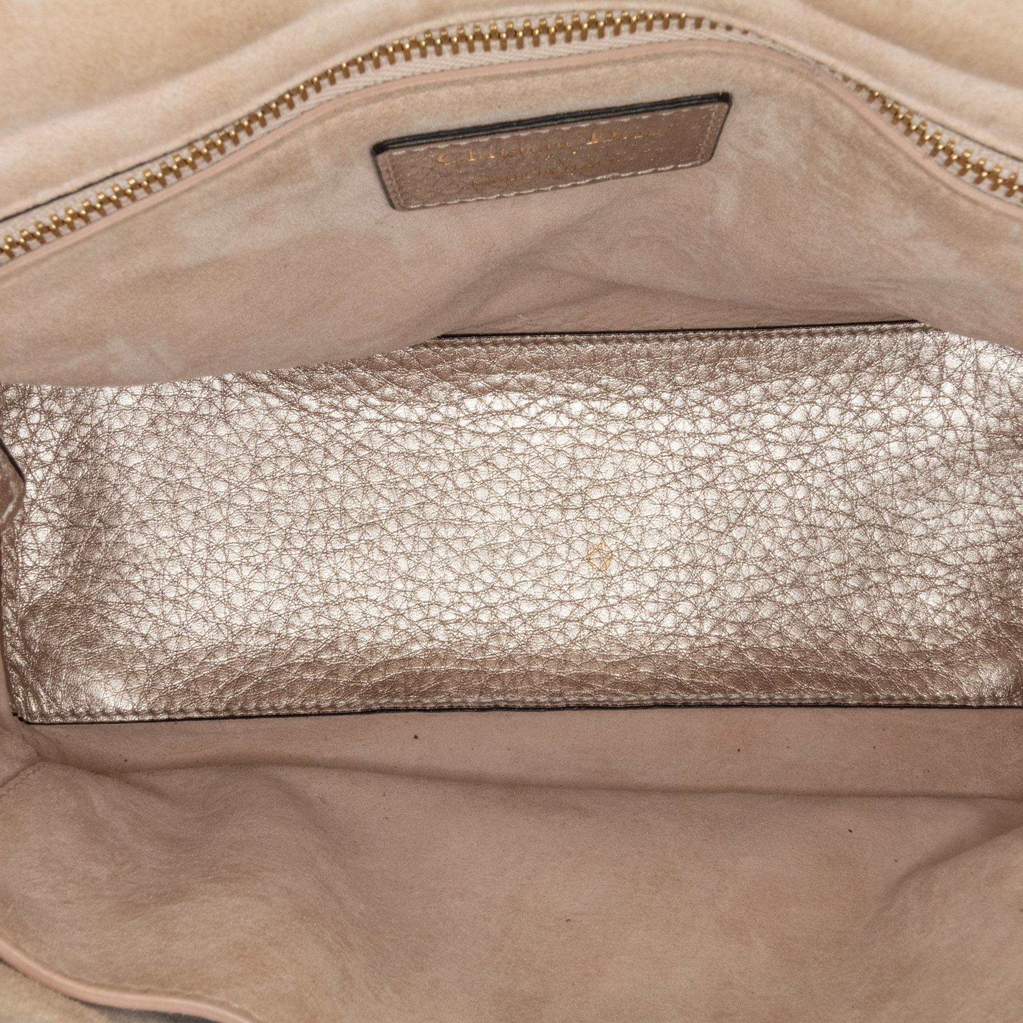 Dior Medium Metallic Calfskin Cannage Supple Lady Dior (SHG-fO005e)