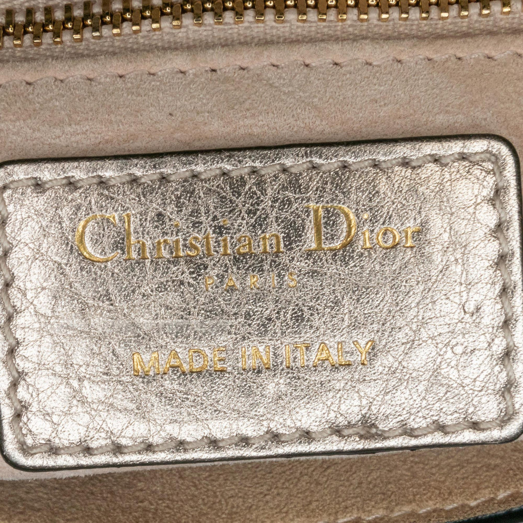 Dior Medium Metallic Calfskin Cannage Supple Lady Dior (SHG-fO005e)