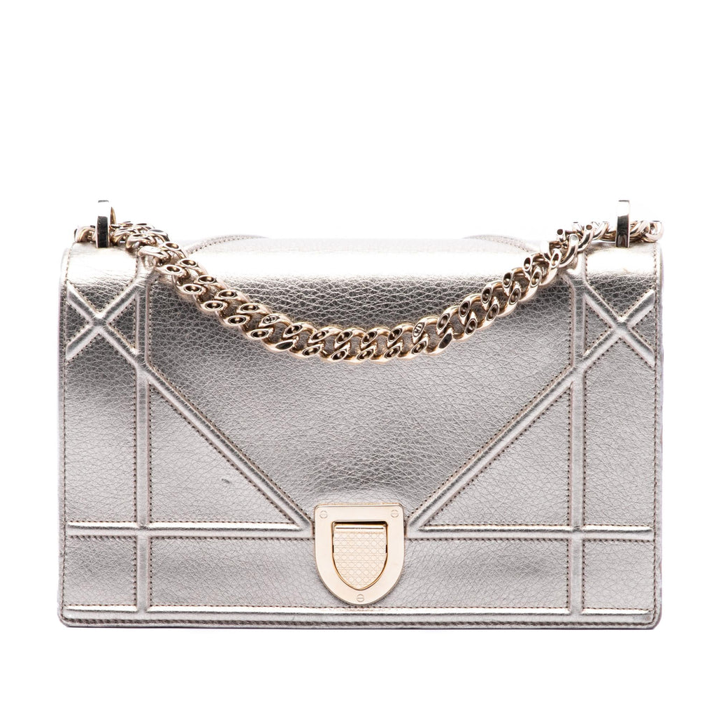 Dior Medium Metallic Calfskin Diorama Flap