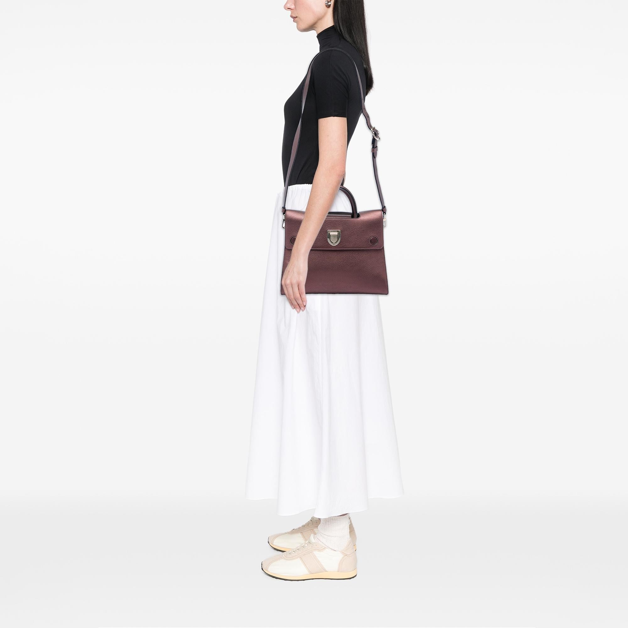 Dior Medium Metallic Grained Calfskin Diorever Satchel