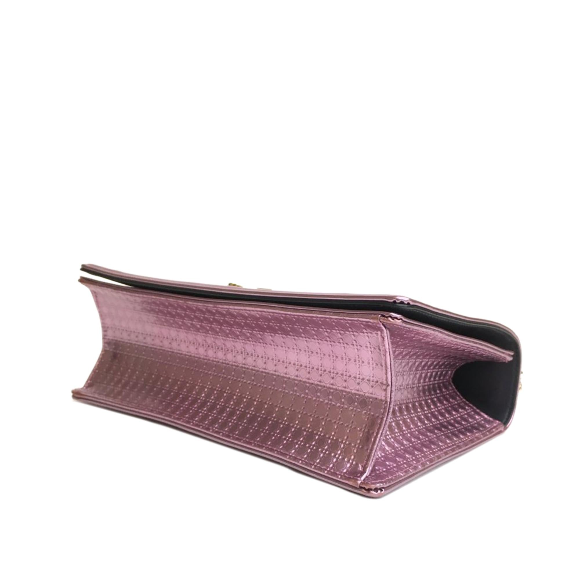 Dior Medium Metallic Patent Microcannage Diorama (SHG-7Dt5Sh)