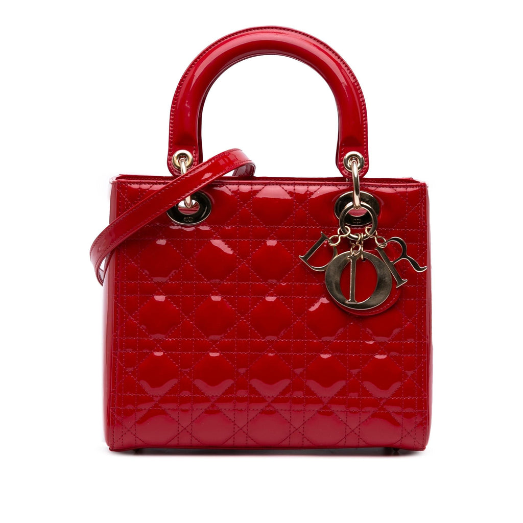 Dior Medium Patent Cannage Lady Dior
