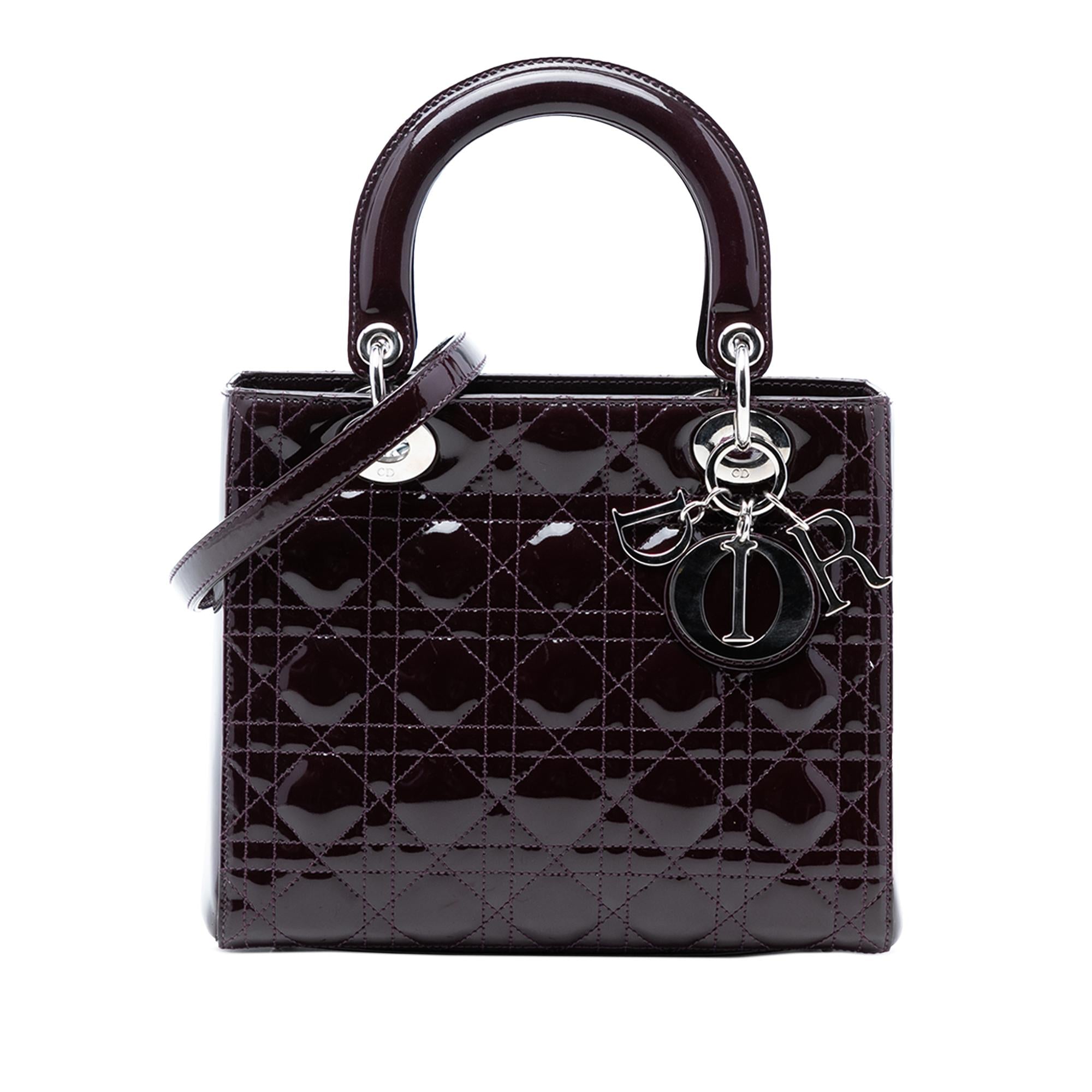 Dior Medium Patent Cannage Lady Dior