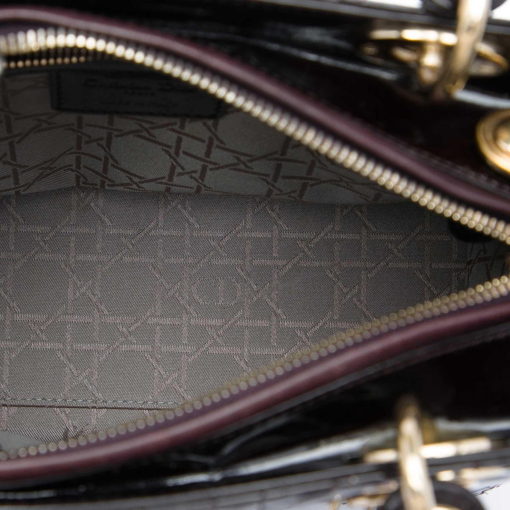 Dior Medium Patent Cannage Lady Dior