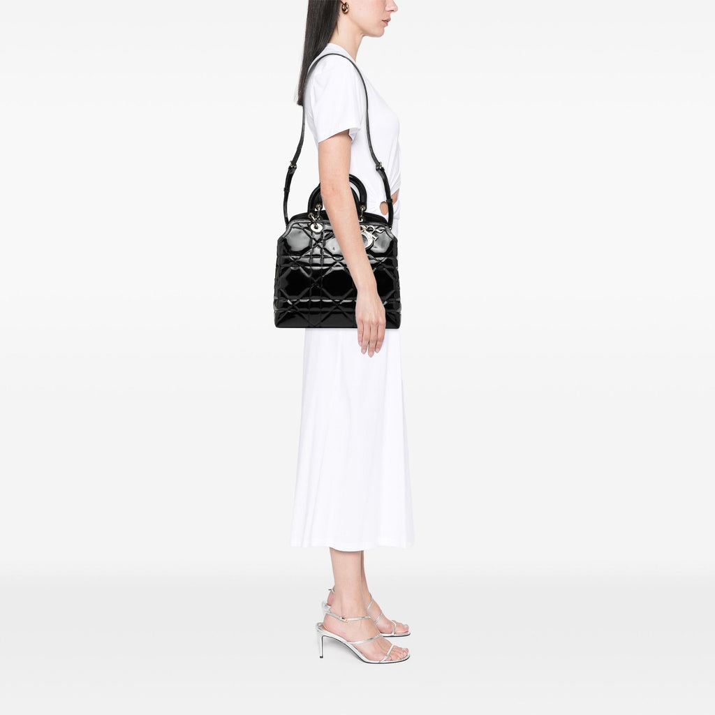 Dior Medium Patent Cannage Polochon Granville Satchel