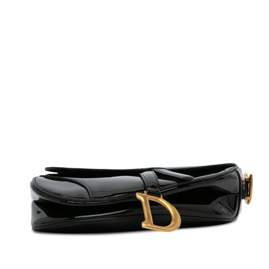 Dior Medium Patent Saddle Bag (SHG-Xmkf8J)