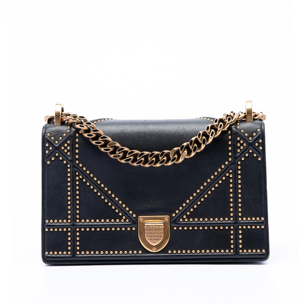 Dior Medium Studded Lambskin Diorama Flap