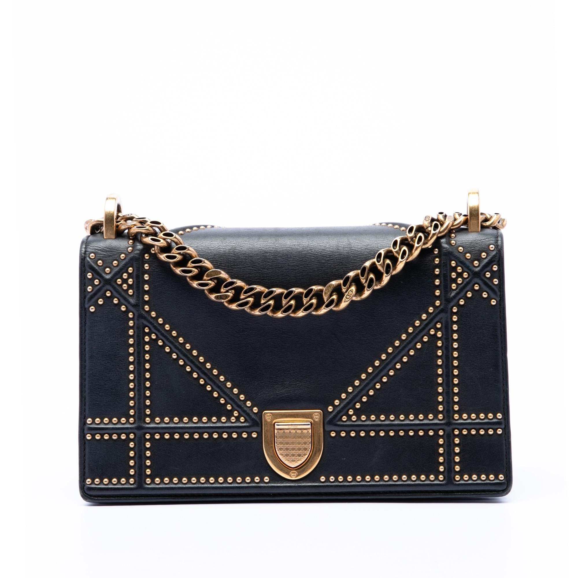 Dior Medium Studded Lambskin Diorama Flap
