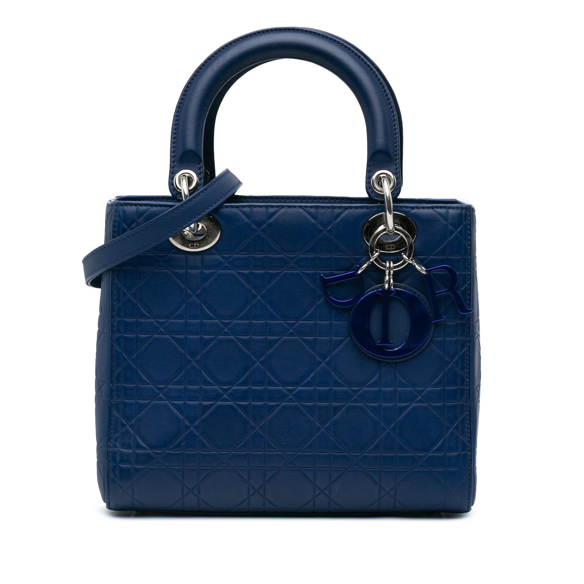 Dior Medium Ultra Matte Calfskin Cannage Embossed Lady Dior