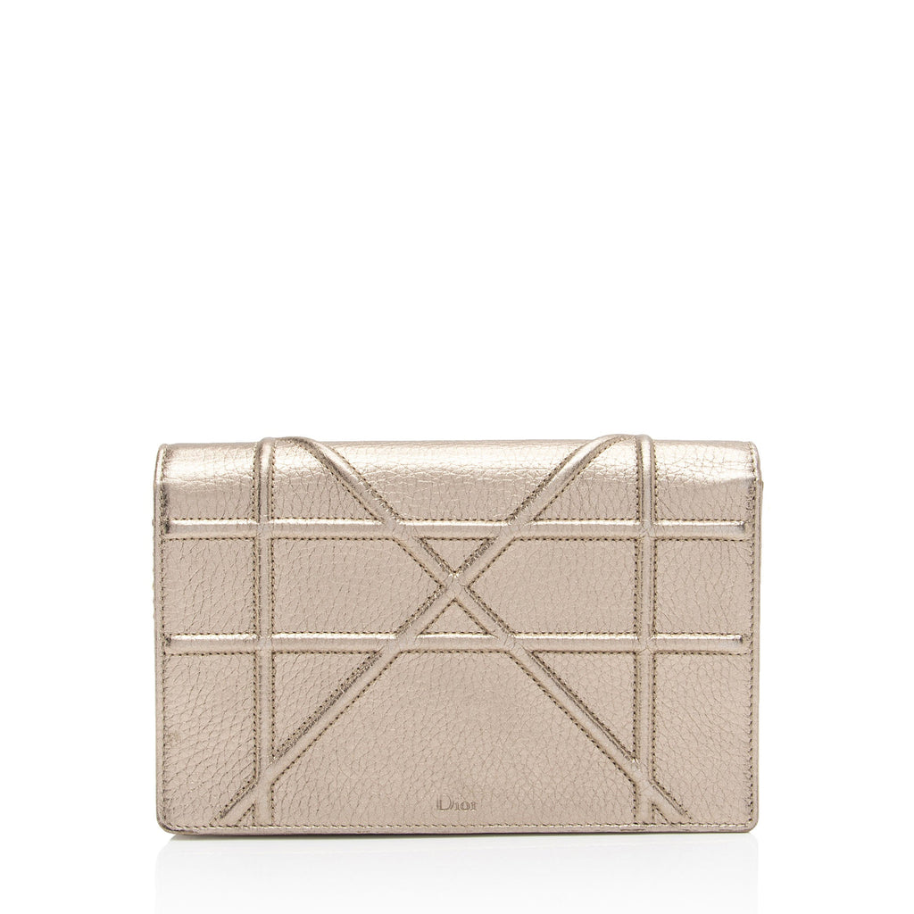 Dior Metallic Calfskin Diorama Wallet on Chain (SHF-fyOwgL)