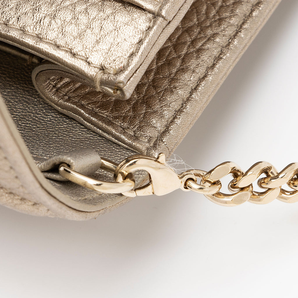 Dior Metallic Calfskin Diorama Wallet on Chain (SHF-fyOwgL)