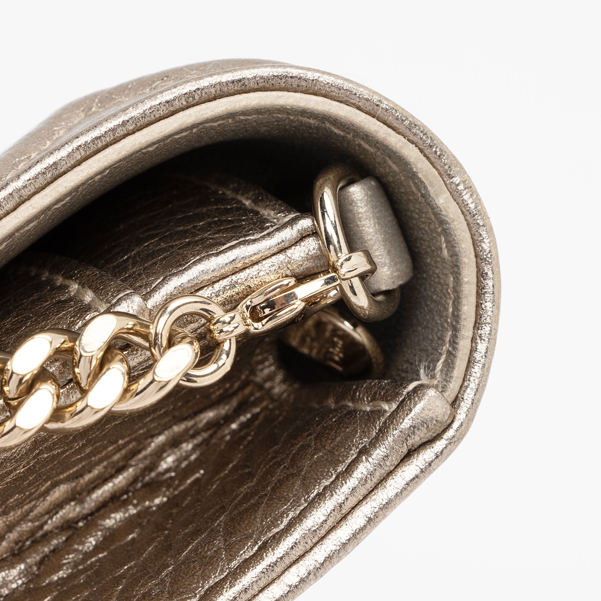 Dior Metallic Calfskin Diorama Wallet on Chain (SHF-fyOwgL)