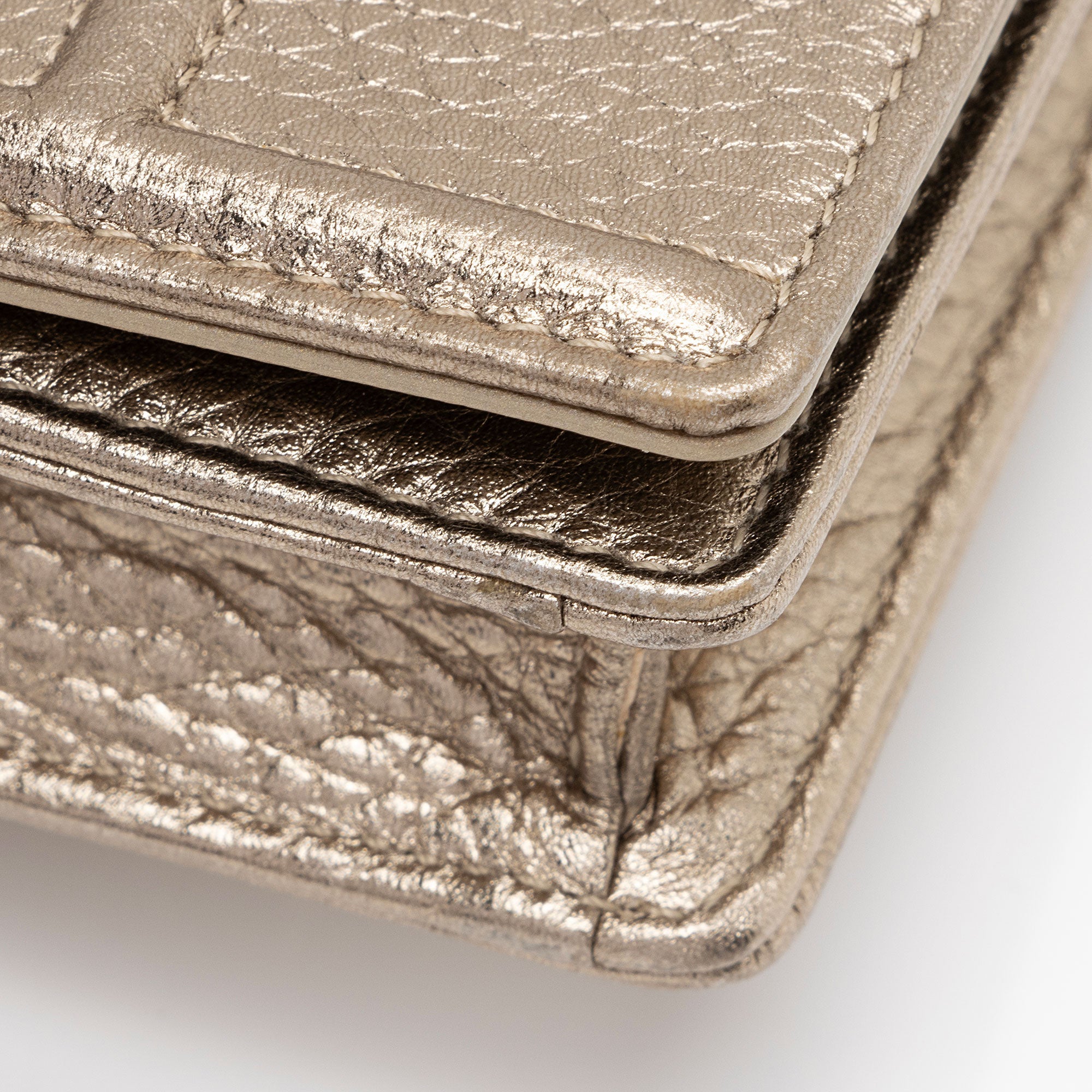 Dior Metallic Calfskin Diorama Wallet on Chain (SHF-fyOwgL)
