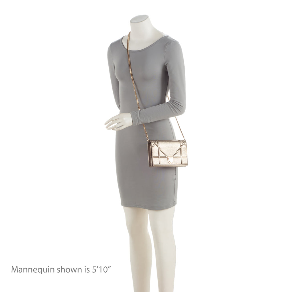 Dior Metallic Calfskin Diorama Wallet on Chain (SHF-fyOwgL)