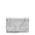 Dior Micro Cannage Metallic Calfskin Diorama Wallet on Chain