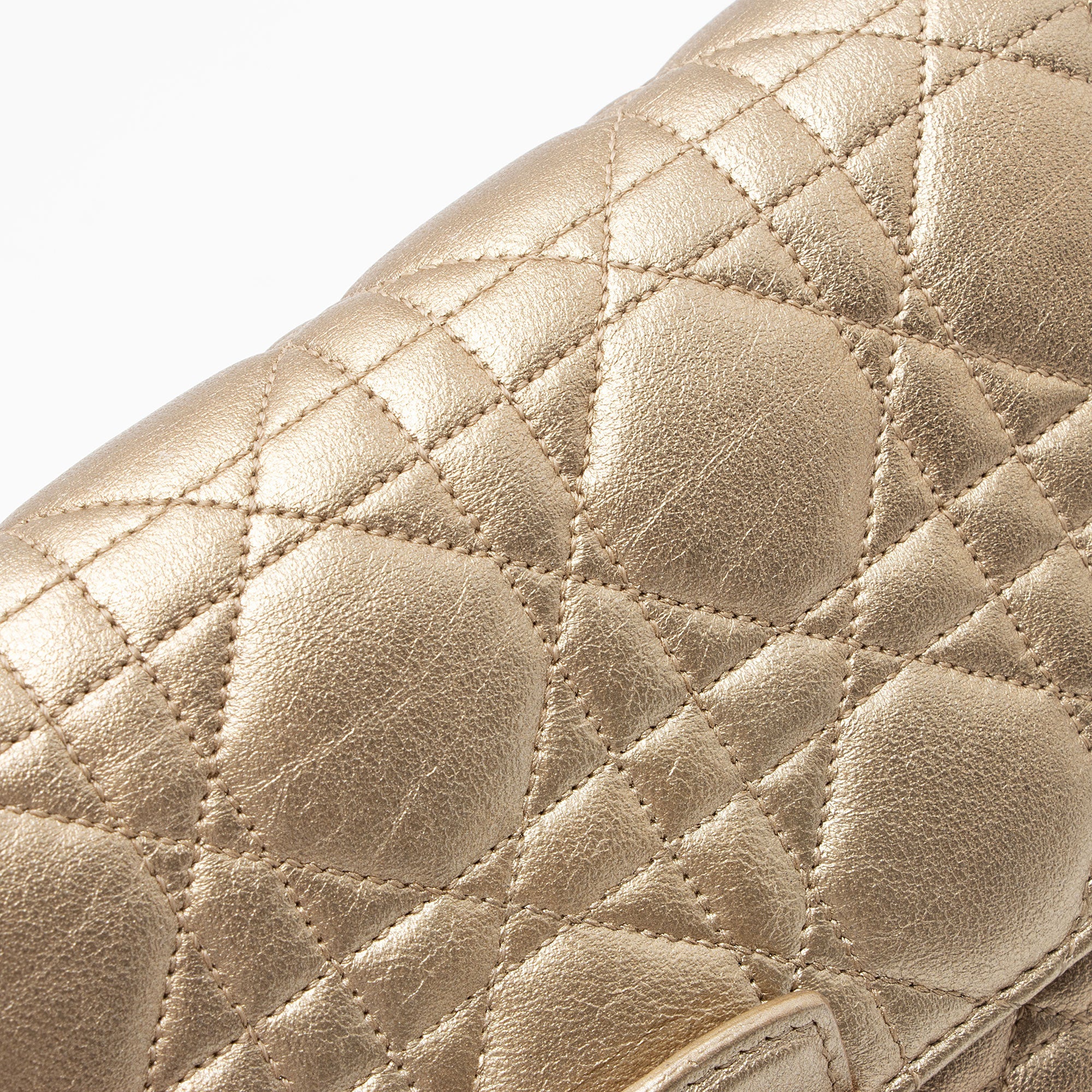 Dior Metallic Lambskin Cannage Miss Dior Promenade Crossbody (SHF-79db0Q)