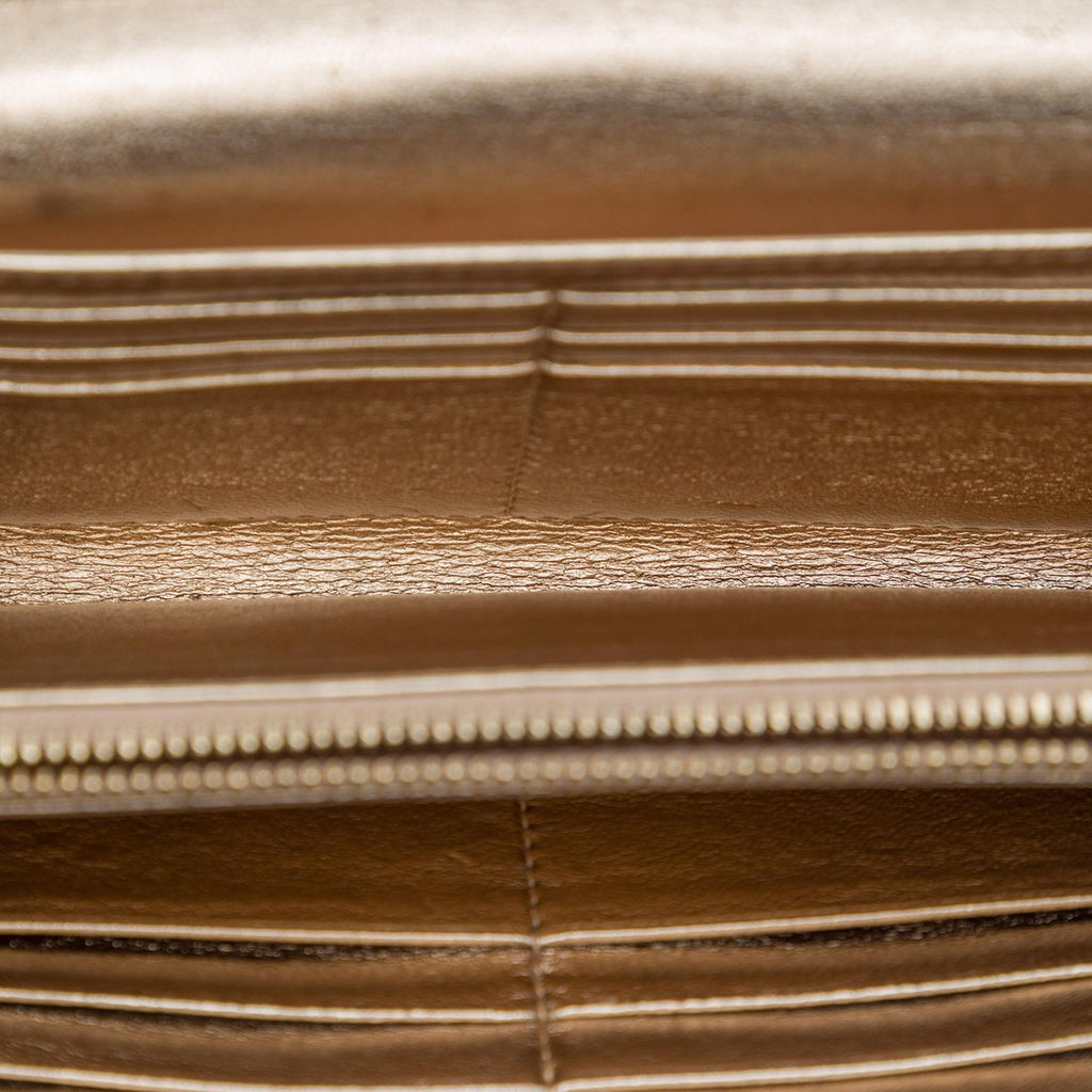 Dior Metallic Lambskin Cannage Miss Dior Promenade Wallet on Chain