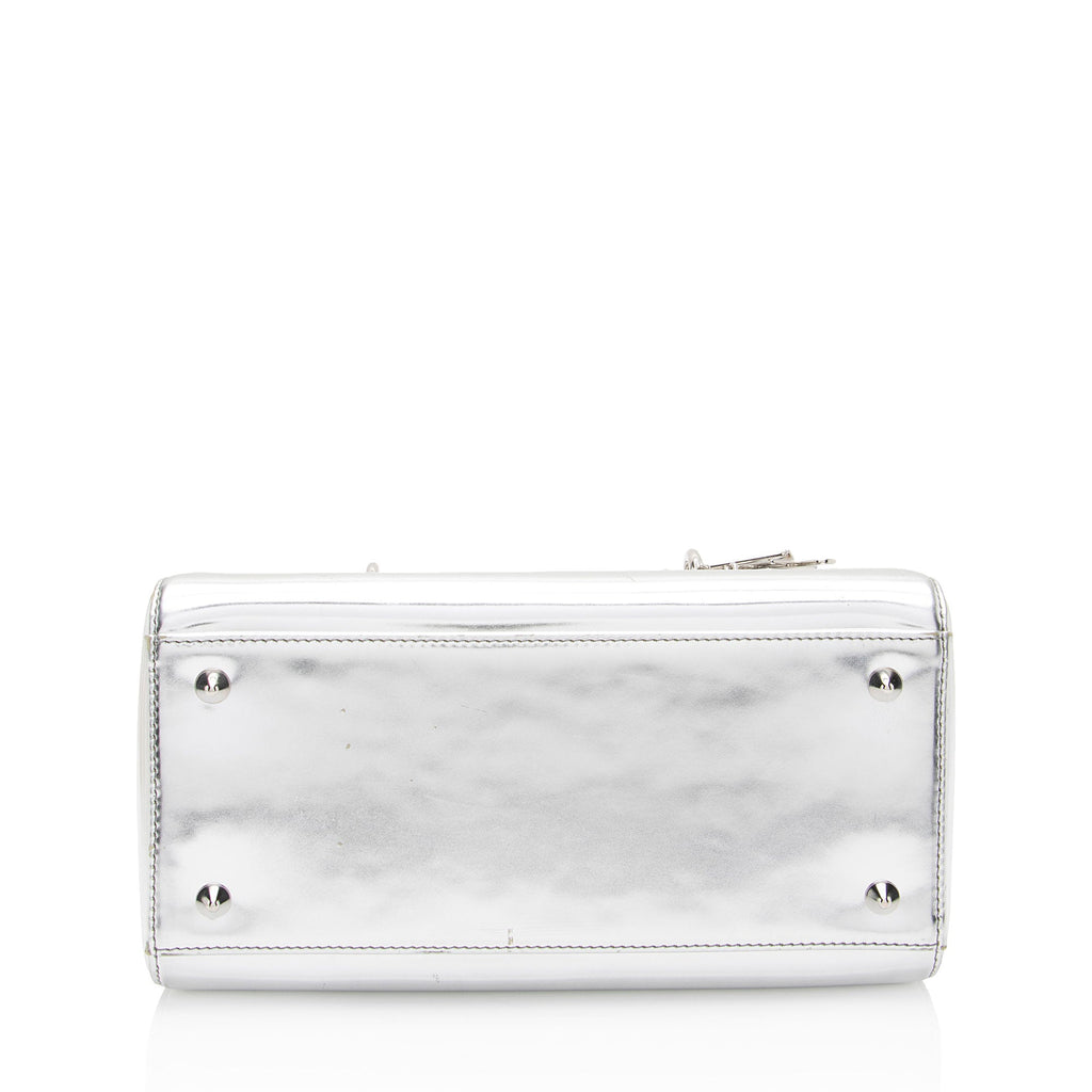 Dior Metallic Patent Leather Lady Dior Medium Tote