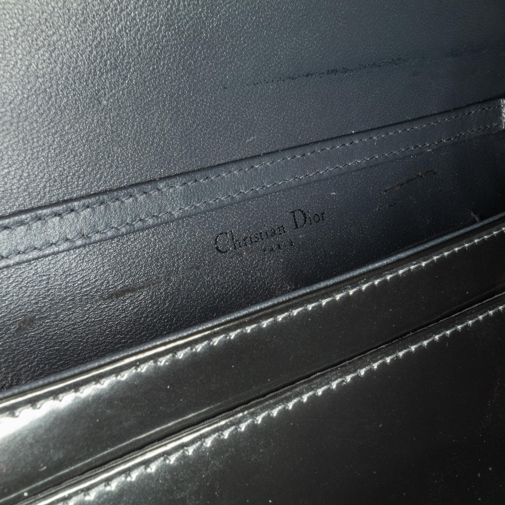 Dior Metallic Patent Microcannage Diorama Wallet on Chain (SHG-PbiarO)