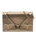 Dior Metallic Patent Microcannage Diorama Wallet on Chain