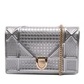 Dior Metallic Patent Microcannage Diorama Wallet on Chain