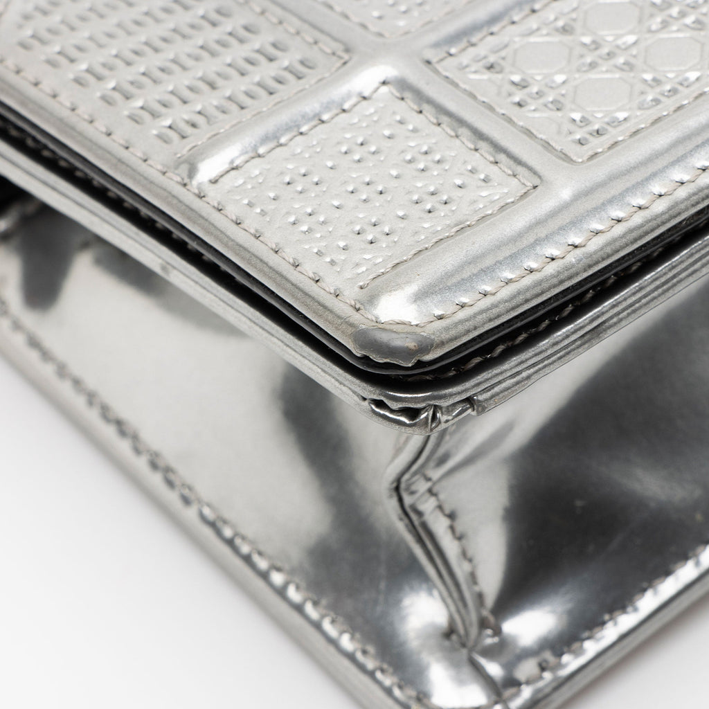 Dior Micro Cannage Metallic Calfskin Diorama Baby Shoulder Bag
