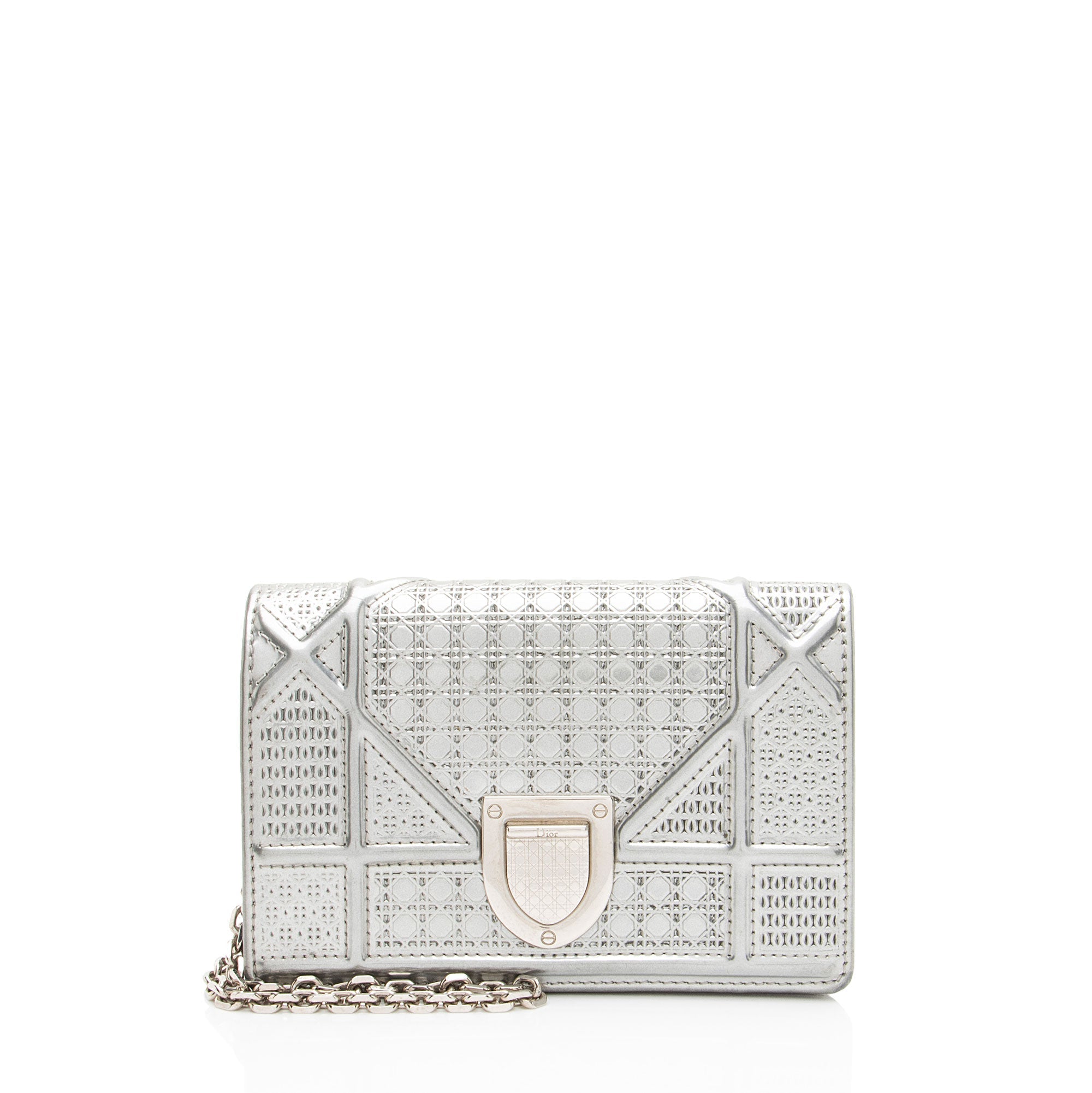 Dior Micro Cannage Metallic Calfskin Diorama Baby Shoulder Bag