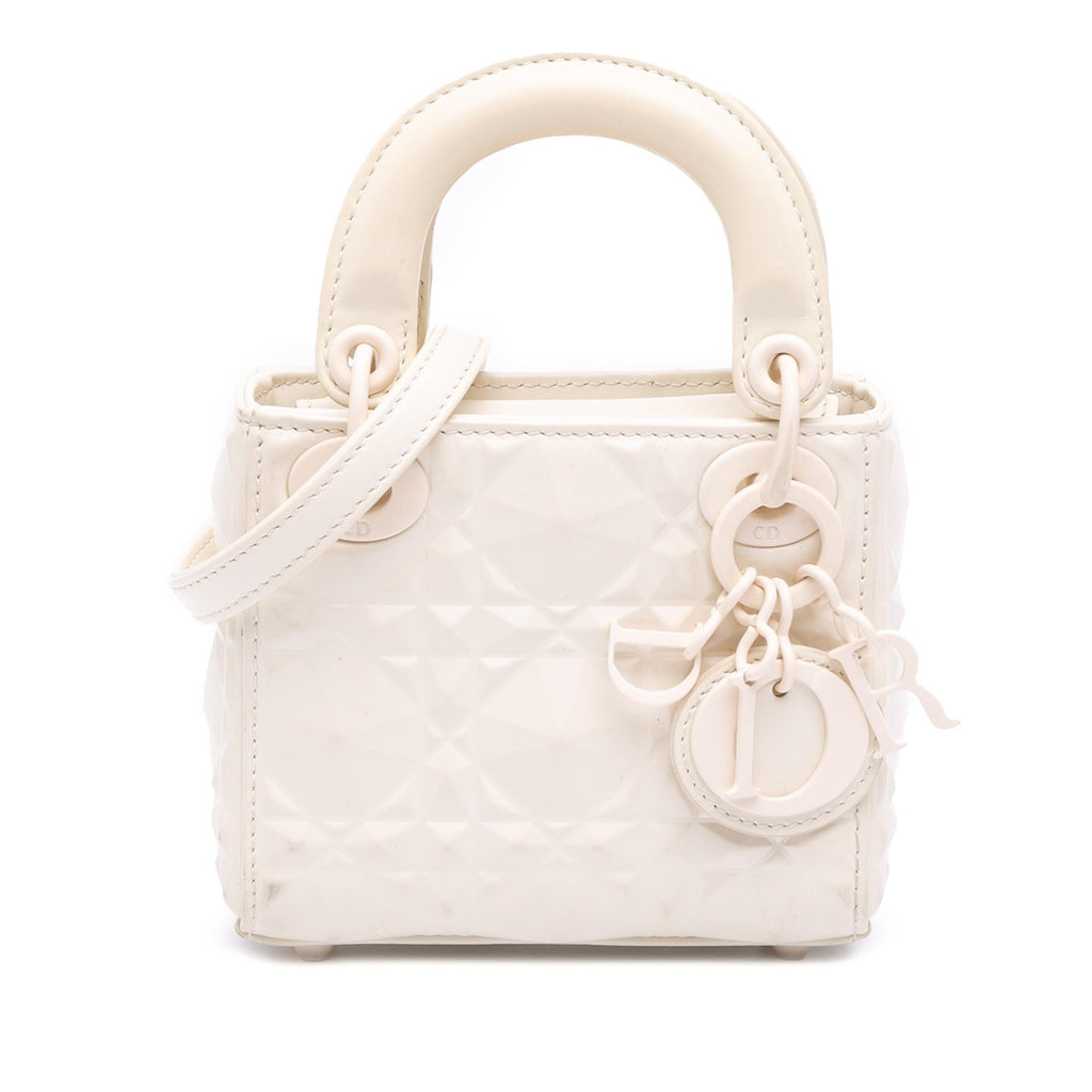 Dior Micro Ultra Matte Calfskin Cannage Diamond Motif Lady Dior