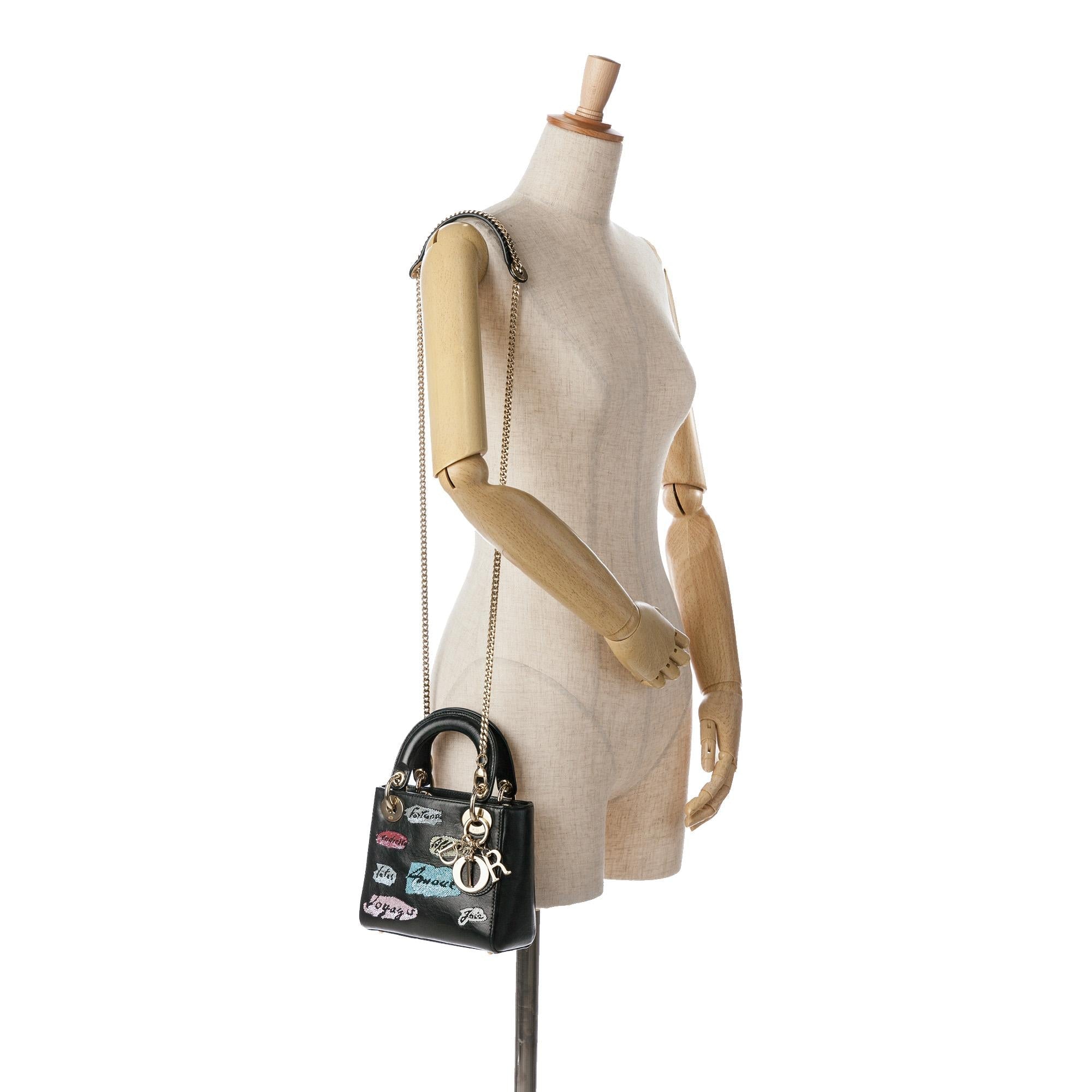 Dior Mini Beaded Calfskin Lady Dior (SHG-w6rAdL)