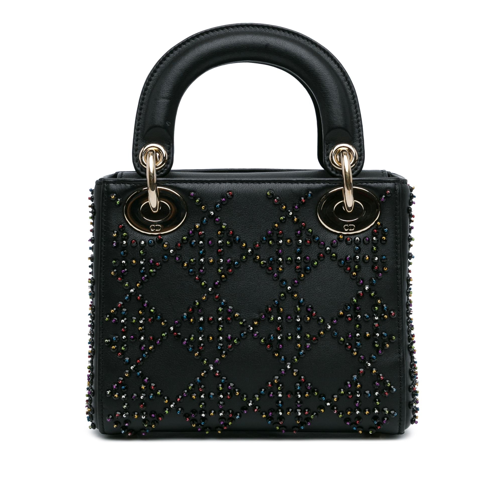 Dior Mini Beaded Lambskin Cannage Lady Dior (SHG-T5wYHY)