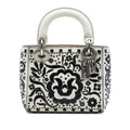 Dior Mini Calfskin Flower Embroidered Lady Dior