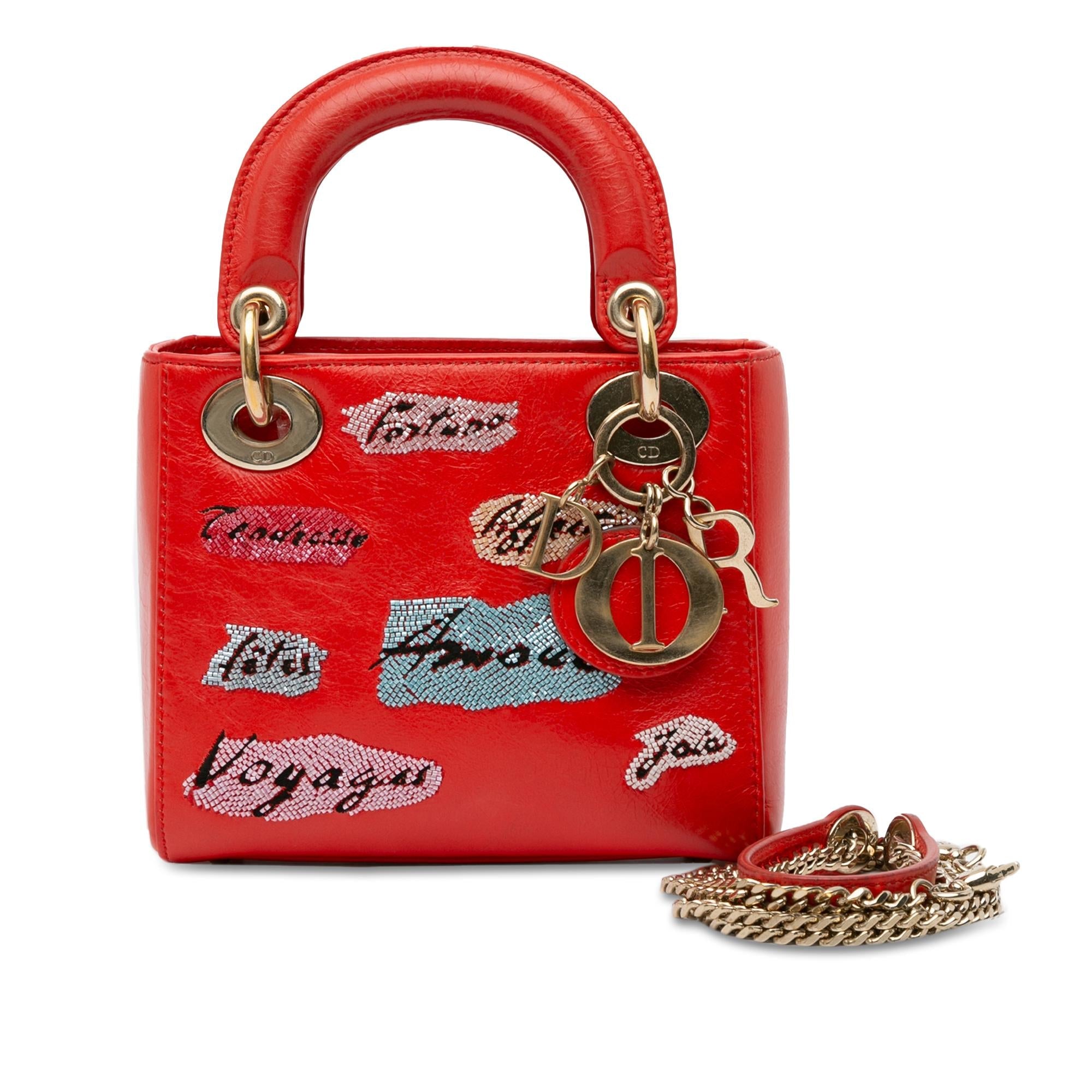 Dior Mini Calfskin Sequin Embellished Lady Dior (SHG-jwI5RT)
