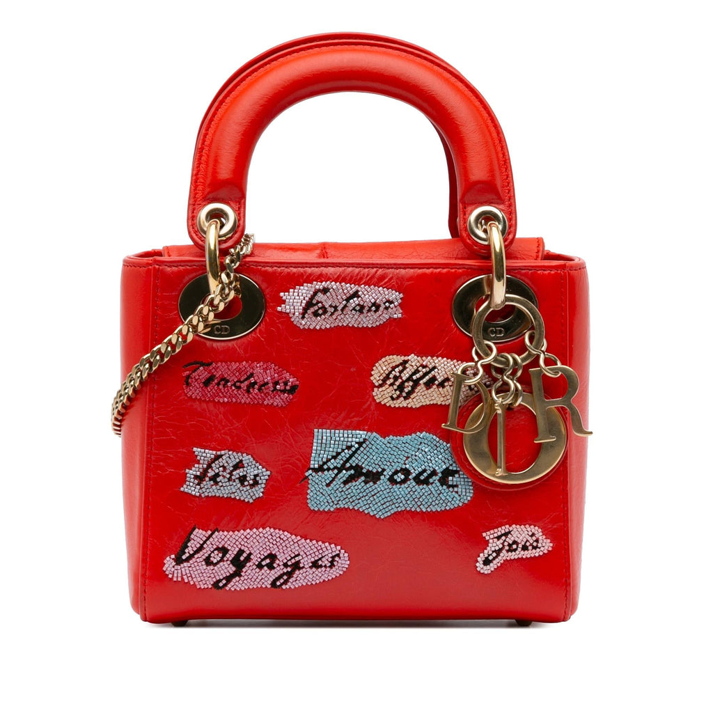 Dior Mini Calfskin Sequin Embellished Lady Dior