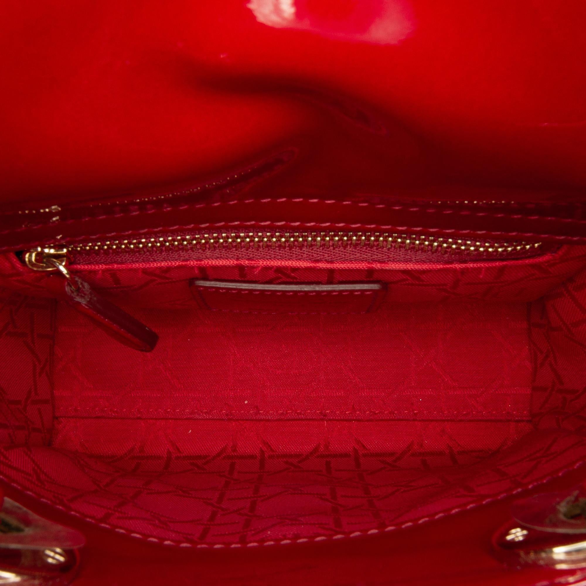 Dior Mini Cannage Patent Lady Dior (SHG-NpIWuW)