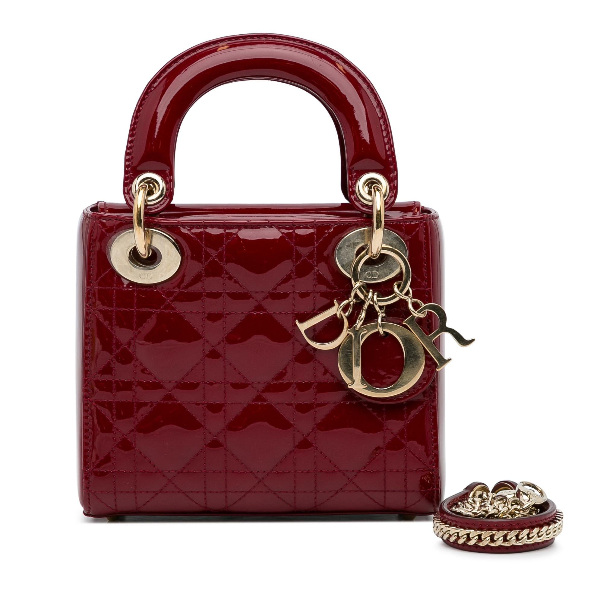Dior Mini Cannage Patent Lady Dior (SHG-NpIWuW)