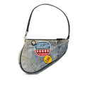 Dior Mini Canvas Printed Denim Speedway Saddle Pochette