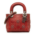 Dior Mini Embossed Calfskin Cannage Studded Lady Dior