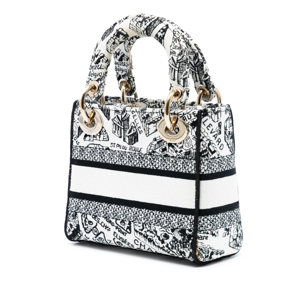 Dior Mini Embroidered Canvas Plan de Paris Lady D Lite