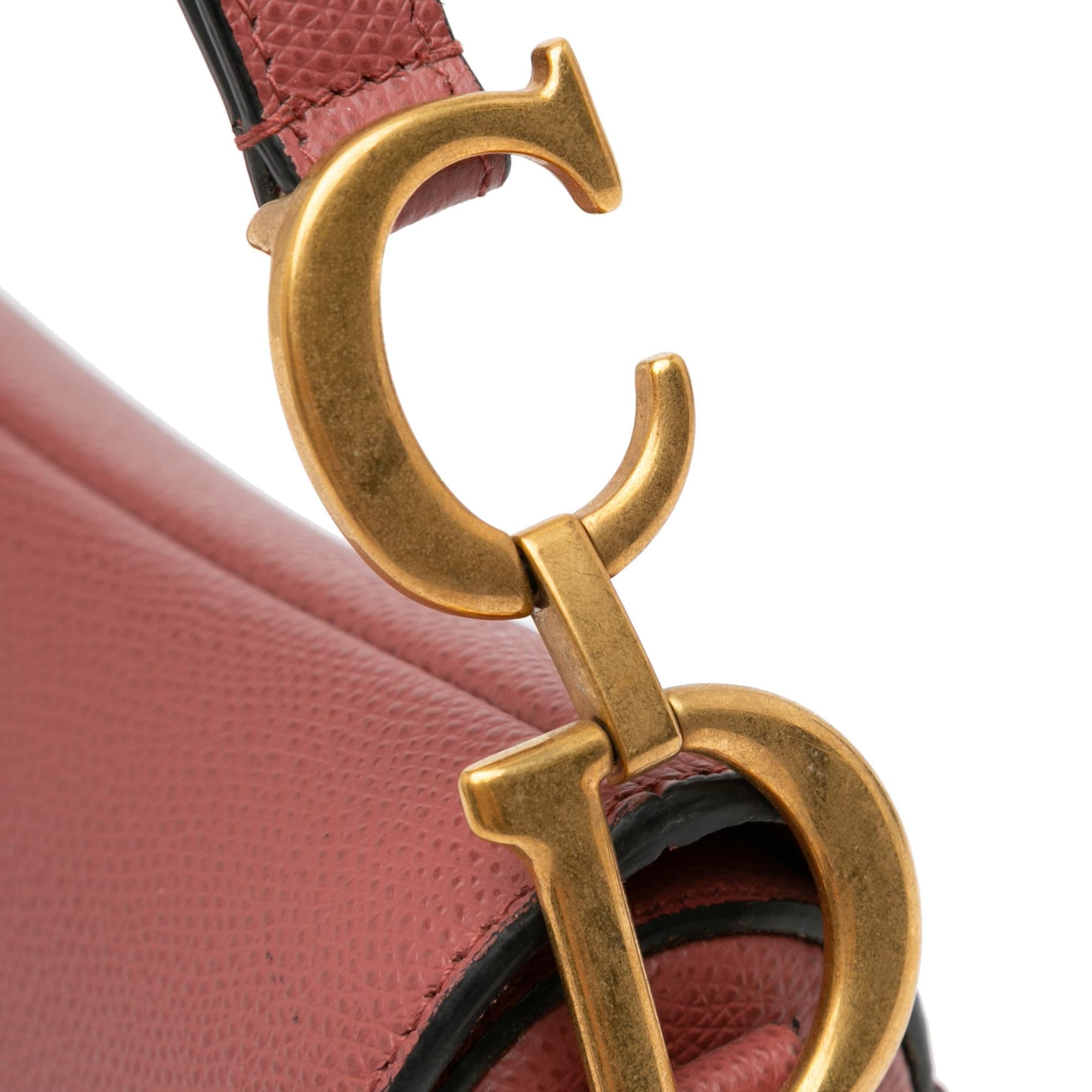 Dior Mini Grained Calfskin Saddle Bag (SHG-fpraI5)