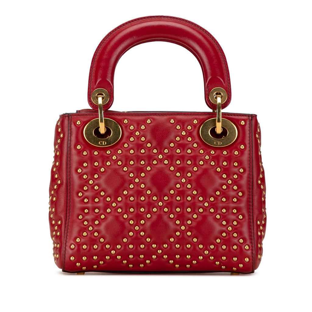 Dior Mini Lambskin Cannage Studded Supple Lady Dior (SHG-fo71iV)