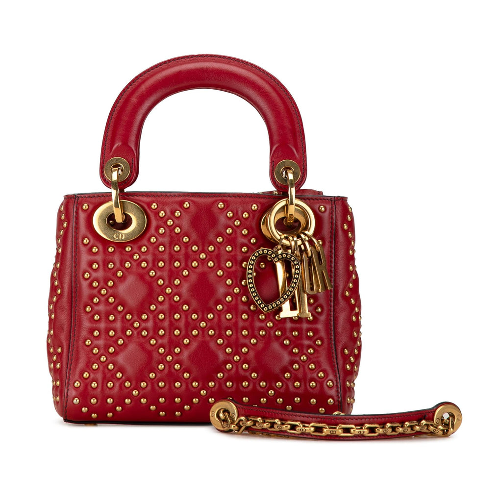 Dior Mini Lambskin Cannage Studded Supple Lady Dior (SHG-fo71iV)