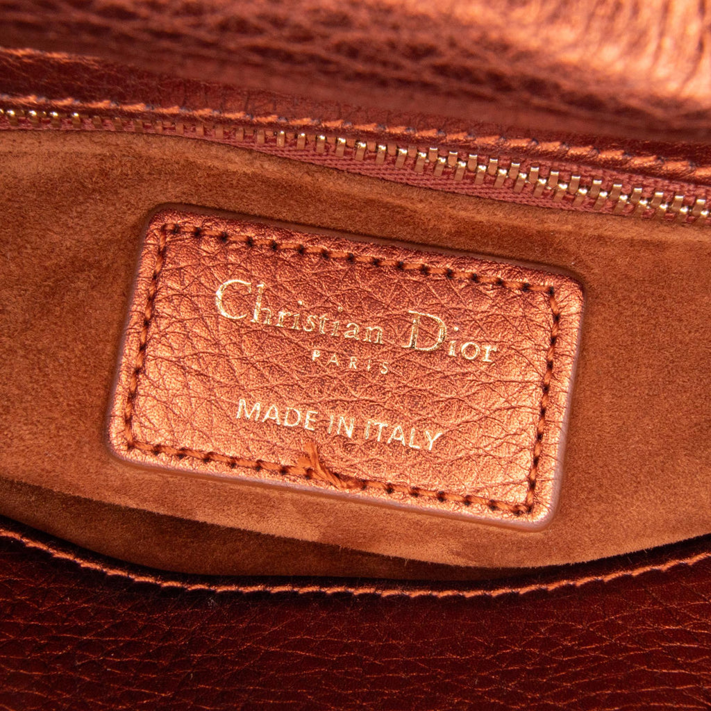 Dior Mini Metallic Calfskin Cannage Supple Lady Dior (SHG-aOccnA)
