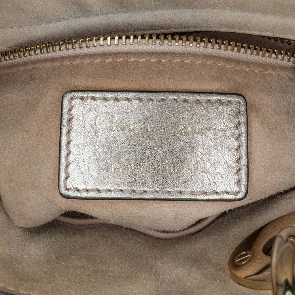 Dior Mini Metallic Calfskin Cannage Supple Lady Dior (SHG-faqDpY)