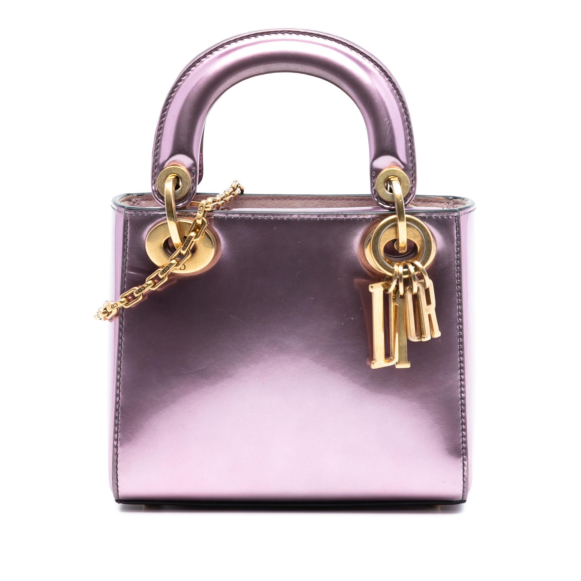 Dior Mini Metallic Patent Lady Dior